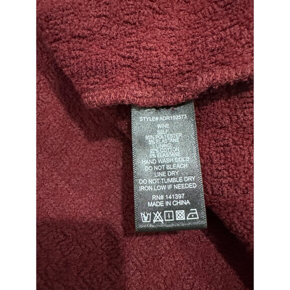 Astr The Label - Burgundy Textured Knit Knot Front Off the Shoulder Long Sleeve - Picture 12 of 12